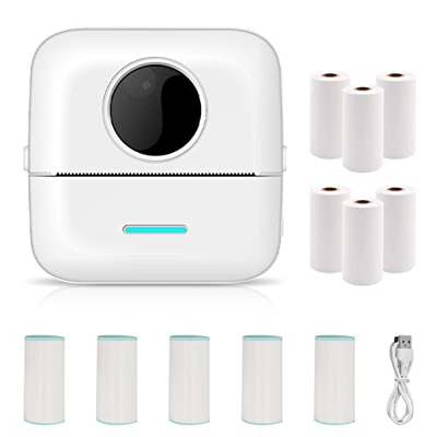 Mini Impresora para Movil, ConBlom Impresoras Fotográficas Portatil con 11 Rollos de Papel Térmico para Android e iOS, Bluetooth 4.0, Impresora Pequeñ