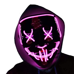 Máscara LED de Halloween, Máscara Aterradora de Mueca para Fiesta de Disfraces de Disfraces de Disfraces de Halloween con 3 Modos Brillantes para Niño precio