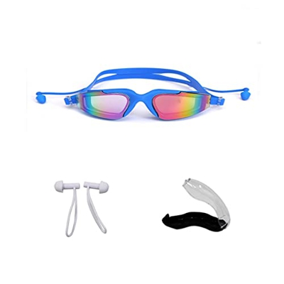 OMIAJE Gafas de natación Profesionales con Tapones for los oídos -UV Electroplatación Anti-Fog for Unisex (Color: D) zhengyali (Color : D)