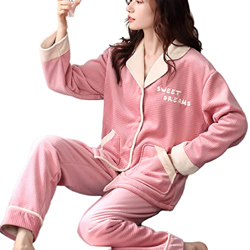 Pijama Mujer Sexy, Elegante Conjunto De Pijamas De Franela, Pantalones De Rebeca Rosados ​​Creativos, Ropa De Dormir Suave Y Cálida, Conjuntos De Ropa en oferta