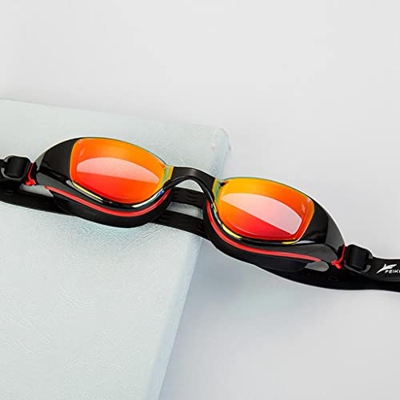 OMIAJE Gases de natación al Aire Libre Profesionales Gafas de natación en Marco Grande UVA Gafas de natación (Color: c) zhengyali (Color : A)