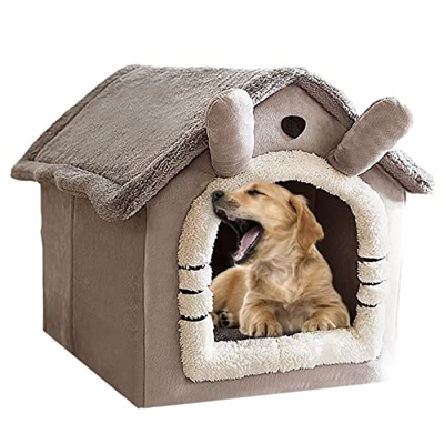 Casa para perros para interiores, cama para perros, caja para perros y gatos pequeños, medianos y grandes, duradera e impermeable, pequeña caseta extr