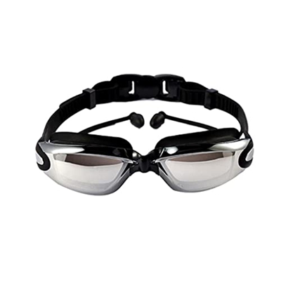 OMIAJE Gafas de natación Deportes de Agua Marco Grande con Tapones for los oídos Gafas de natación Gafas de natación for Adultos Set (Color: Talla: ún