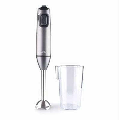 LACOR - 61668 - Batidor Eléctrico Titan Pro de 600W con Cierre Bayoneta, Contiene Función TURBO, Incluye Vaso 600ml, Medidas 8,5x6,28x39,7 cm, Grafito