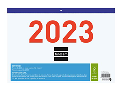 Finocam - Calendario Faldilla 2023 Números Grandes Enero 2023 - Diciembre 2023 (12 meses) Español, Multicolor, F93 - 300x210 mm en oferta