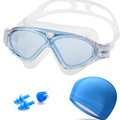 OMIAJE Gafas de natación Casas de Piscina for Adultos Impermeables con Tapones for el tapón for la Oreja for Hombres Gueras de Buceo Deportivo (Color: