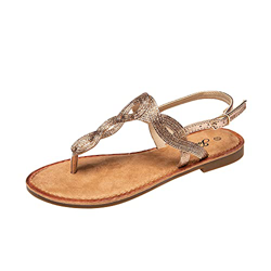 Jomix Sandalias Planas Mujer Comodas Sandalias Mujer Verano Vestir Sandalias Bajas de Verano Elegantes para Mujer SD2046 (A Rosa, 39 EU) en oferta