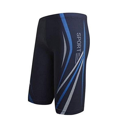 GUOCU Bañador de Competición Largo para Hombre Shorts Slim Hombre Bañador de Natación Secado Rápido Trajes de Baño Color 2 3XL