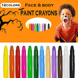 Pinturas Cara para Niños, 12 Colores Seguridad No Tóxica Pintacaras Infantil, Pintura Corporal y Facial para Barriga Embarazada, Pinturas Maquillaje H características