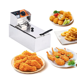 SONLED Freidora Comercial, freidora eléctrica de Acero Inoxidable 4L 2000W MAX con Cesta, freidora de encimera con Control de Temperatura, Adecuada pa en oferta