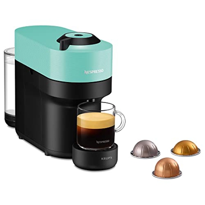 Krups Nespresso VERTUO Pop XN9204 - Cafetera de cápsulas, máquina de café expreso de Krups, café diferentes tamaños, 4 tamaños tazas, tecnología Centr