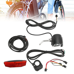 Luz de bicicleta eléctrica, juegos de luces traseras de faros de bicicleta Interruptor doble ABS 4 cuentas LED 3 en 1 Kit de luces de advertencia tras características