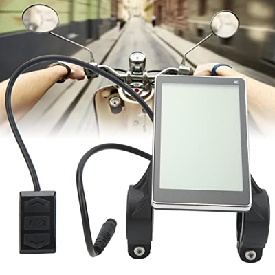 Medidor de Pantalla de Bicicleta, medidor de Pantalla LCD eléctrico Universal con Conector a Prueba de Agua IP65 Medidor de Pantalla de Bicicleta para