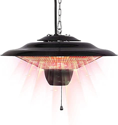 MIJIE Elektrisk hängande uteplatsvärmare, 2000W takmonterad elektrisk värmare överhettningsskydd, tippning för inomhus- Eller utomhusbruk