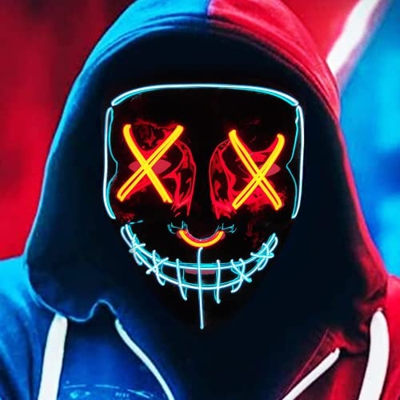 JIAJIAYI Máscara LED de Halloween, máscara LED de terror, máscara de purga, máscara LED con 3 modos de flash para juegos de disfraces, festivales y fi