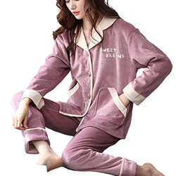Pijama Mujer Sexy, Conjunto De Pijamas De Franela Elegantes Pantalones De Rebeca Púrpura Creativos Ropa De Dormir Suave Y Cálida Conjuntos De Ropa De  precio