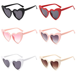 DoDuo 6 Pares de Gafas de Sol de Hippies, Gafas Vintage Gafas en Forma de Corazon Divertidas Disfraz Fiesta Carnaval Photocallpara Mujer Hombre en oferta