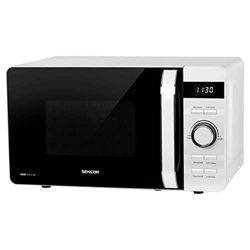 Horno de microondas con 8 programas fáciles + parrilla, volumen 17 L, 800 W, color negro y blanco en oferta