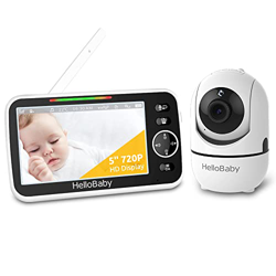 Monitor de Video para bebés con Pantalla HD de 5 "y 720P con Cámara y Audio, Batería de 5000 mAh, Control Remoto de Giro, Inclinación y Zoom, Alerta d en oferta