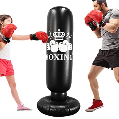 NAKYLUCY Saco de Boxeo con Soporte,Saco de Arena de PVC para niños de 63 Pulgadas | Saco de Boxeo de pie, Juguete Deportivo para niños para Adultos jó