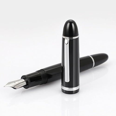 Jinhao X159 Pluma estilográfica extra fina, pluma de escritura de gran tamaño acrílico negro