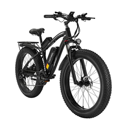 CANTAKEL Bicicleta Eléctrica, E-Bike de 26 Pulgadas, Bicicleta eléctrica para Adultos con Asiento Trasero y batería Oculta, Transmisión Shimano Profes en oferta