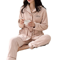 Pijama Mujer Sexy, Conjunto De Pijamas De Lana Suave Y Esponjosa Elegante Camisón De Rebeca De Color Sólido Beige Conjunto De Pjs De Invierno Cálido Y características