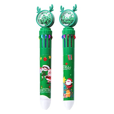 Genérico Bolígrafo de Diez Colores con 4 Lentejuelas, bolígrafo de Cuenta de Mano de Color navideño, 50ml Hombre Detalle (B, One Size)