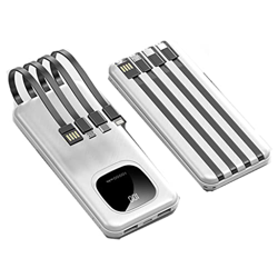 LLKJ Pantalla Digital Banco de energía de 20000 MAh con Banco de energía móvil Powerbank de Gran Capacidad Incorporado Moda (Color : White, Size : 200 precio