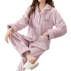 Pijama Mujer Sexy, Invierno Cálido Pjs Conjunto Elegante Bordado Rebeca Camisón Púrpura Claro Cómodo Pijama De Lana Esponjosa Conjunto Mujer Ropa De S características