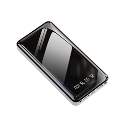 LLKJ Banco de energía Desmontable con Superficie de Espejo Banco de energía móvil de Gran Capacidad de 20000 MAh con su Propia línea Moda (Color : Whi precio