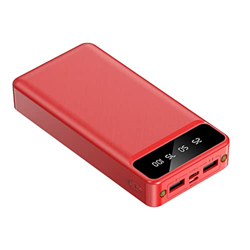 LLKJ Banco del Poder del teléfono móvil de la exhibición de Digitaces del Banco 20000mAh del Poder de la Capacidad Grande Moda (Color : Red, Size : 20 precio