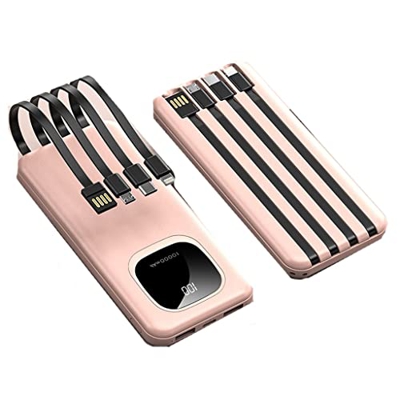 LLKJ Pantalla Digital Banco de energía de 20000 MAh con Banco de energía móvil Powerbank de Gran Capacidad Incorporado Moda (Color : Pink, Size : 2000