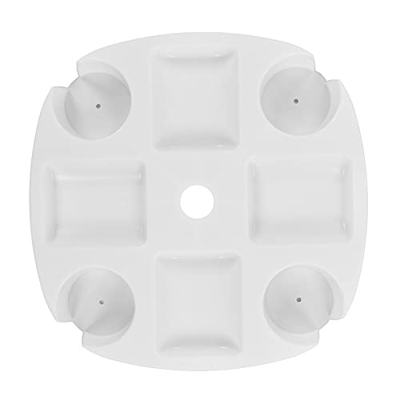 Nimomo Bandeja de Mesa con sombrilla, sombrilla Blanca, sombrilla de Playa, Bandeja de Mesa, Bandeja Redonda Blanca con 4 portavasos para Aperitivos y