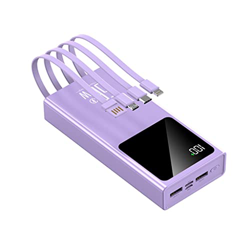 LLKJ Super Fast Charge 66W Flash Charge Power Bank 20000 MAh Gran Capacidad con línea incorporada Universal Power Bank Moda (Color : Purple, Size : 20 en oferta