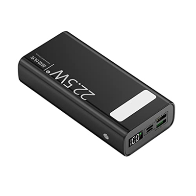 LLKJ Super Fast Charge 30000mAh Gran Capacidad Mobile Power Linterna Power Bank Moda (Color : Black, Size : 20000mAh)