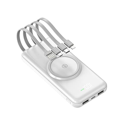 LLKJ La Emergencia de Gran Capacidad Viene con un Banco de energía de Cuatro Cables 20,000 MAh Teléfono móvil de Gran Capacidad Fuente de alimentación