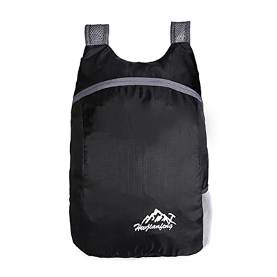 DAZZLEEX 20L deportes al aire libre mochila impermeable portátil plegable cómoda mochila ligera y gran capacidad negro