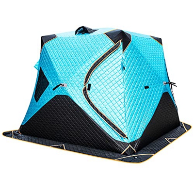 Refugio de pesca en hielo aislado para 3 - 4 personas, refugio de pesca de invierno de cinco capas gruesas, vista de 360 ​​grados, tienda de pesca en 