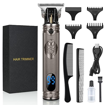 URAQT Maquina Cortar Pelo, Cortapelos Hombre Profesional Eléctrica con 3 Peines-Guía, USB Maquinilla Cortar Pelo Recargable con LED, Cortadora de Pelo