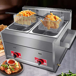 GGCG Frying Pan Freidora De Butano Y Gas Propano, Tanque De Encendido Y Sazonado por Pulsos De Freidora Comercial, Freidora De Acero Inoxidable, Co MF precio