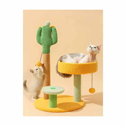 Cactus Cat Scratcher , Con Teaser Ball Toy， Para Gatos De Interior Claw Scratcher, Árbol De Gato Verde Vertical Con Bolas Colgantes Para Gatos Pequeño características