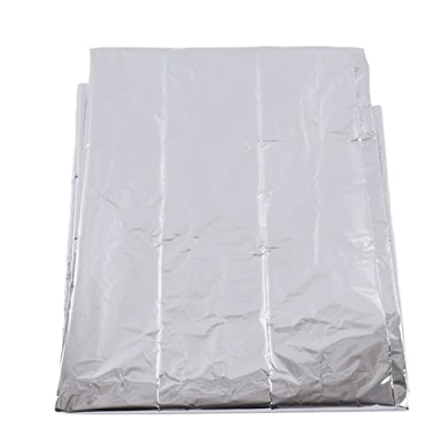 LBEC Carpa TéRmica de una Sola Capa, Impermeable, PortáTil, de Emergencia, para Nieve, Elevador Nocturno (Tienda Plateada + Bolsa Exterior + Pulsera)