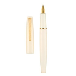 Jinhao 80 Pluma estilográfica de fibra blanca, punta extrafina de iridio con convertidor y juego de bolsa pequeña para bolígrafo (clip dorado) características