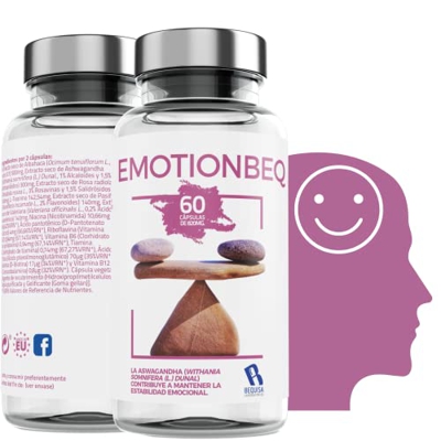 Pastillas para el estres y ansiedad -Suplemento para Estado de Ánimo, Favorece la Concentración, Impulsa Tu Energía y Motivación- Ashwagandha, L-Teani