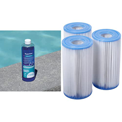 Bayrol Líquido Concentrado Clarificante Eliminador de la Turbidez del Agua, 0.5 L & Intex 29003 - Pack 3 cartuchos tipo A, altura 20,2 cm, diámetro 10 precio