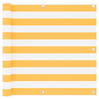 Pantalla Balcón Blanco y Amarillo 90x300 cm Oxford Tela-Color: Blanco y Amarillo-Material: Tejido Oxford recubierto de PU