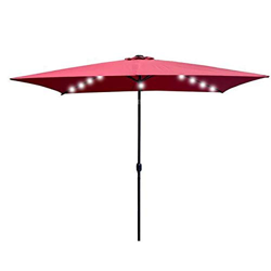 Coffee Table LQ 2x3m Irregular Courtyard Umbrella with Lights Burgundy (Not Including Base) características