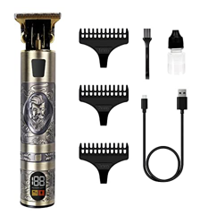 Máquina de Cortar Pelo Profesional Digital, Cortapelos inalámbrico Hombre Cortador de Pelo Recargable con Hoja T, Recortadora de Barba con 4 Peines-gu características