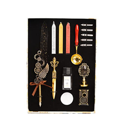 YIUPEDRFG Feather Quill Pluma estilográfica Estudiantes Escritura a Mano Caligrafía Escritura Regalo , Negro en oferta